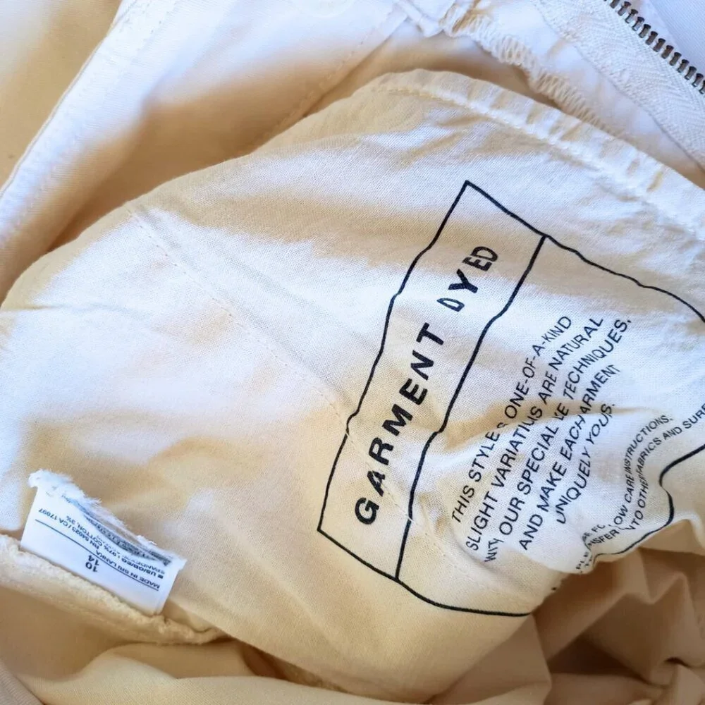 GAP Downtown Khaki Women's Pants - Size 10, Regenerative Cotton Beige Chinos